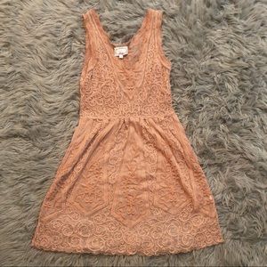 Salmon embroidered sheer dress Yoana Baraschi